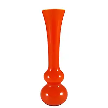 (image for) Empoli Vintage Italian Orange Retro Cased Glass Vase
