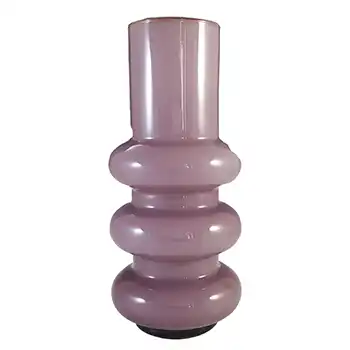 (image for) Ryd Glasbruk Swedish / Scandinavian Purple Glass Hooped 10" Vase