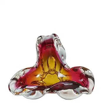 (image for) Chřibská #127/5/14 Czech Red & Orange Glass Ashtray Bowl