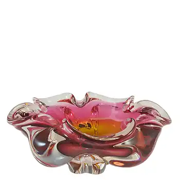 (image for) Chřibská #238/5/15 Czech Pink & Orange Glass Bowl by Josef Hospodka