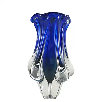 (image for) Chřibská #119/3/23 Czech Blue & Turquoise Glass Vase