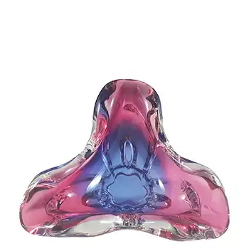 (image for) Chřibská #127/5/15 Czech Pink & Blue Glass Ashtray Bowl