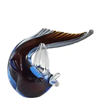 (image for) Murano Venetian Red & Blue Sommerso Glass Fish Sculpture