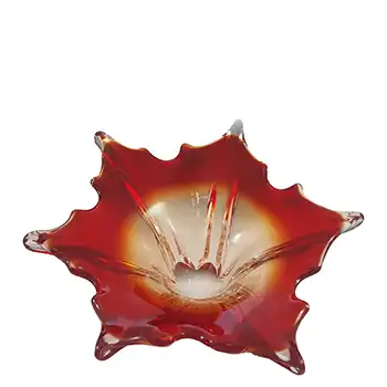 (image for) Cristallo Venezia 1950s Murano Red & Clear Sommerso Glass Bowl