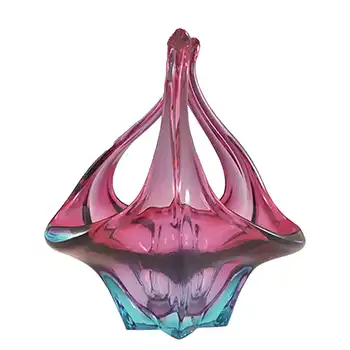 (image for) Cristallo Venezia CCC Murano Pink & Blue Sommerso Glass Bowl
