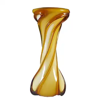 (image for) Vetreria Artigiana Sanminiatello Italian Empoli Amber Glass Vase