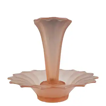 (image for) Ankerglas Bernsdorf Art Deco Pink Glass Vase & Bowl Set
