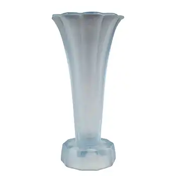 (image for) Ankerglas Bernsdorf 1930's Art Deco Blue Glass 'Trumpet' Vase