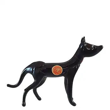 (image for) Japanese Black Lampworked Glass Dog - Foreign Label