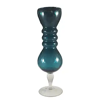 (image for) Empoli Vintage 1970's Italian Blue Retro Glass Vase