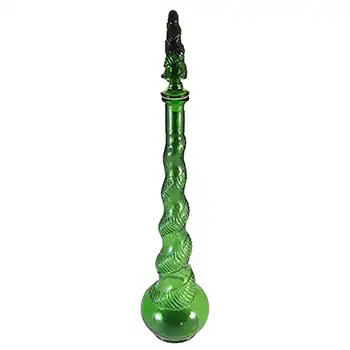 (image for) HUGE Empoli Italian Green Glass Snake Skin 'Genie' Bottle