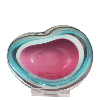 (image for) Murano Pink & Blue Sommerso Glass Vintage Geode Bowl