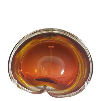 (image for) Murano Brown & Amber Sommerso Glass Retro Geode Bowl