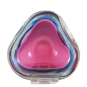 (image for) Murano Pink & Blue Sommerso Glass Retro Geode Bowl