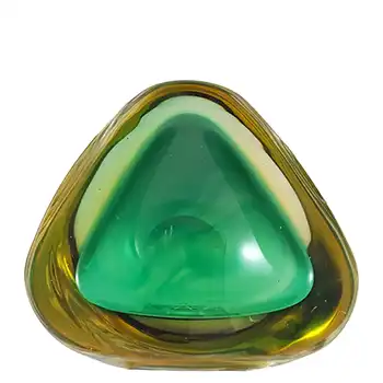 (image for) Murano Green & Amber Sommerso Glass Vintage Geode Bowl