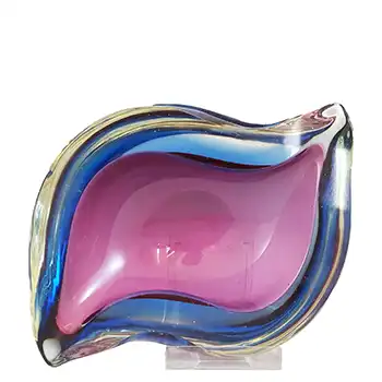 (image for) Murano Pink & Blue Sommerso Glass Retro Geode Bowl