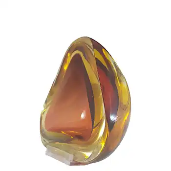 (image for) Murano Brown & Amber Sommerso Glass Vintage Geode Bowl