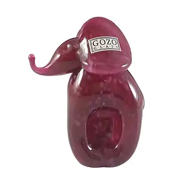(image for) SIGNED & LABELLED Gozo Maltese Pink Glass Elephant