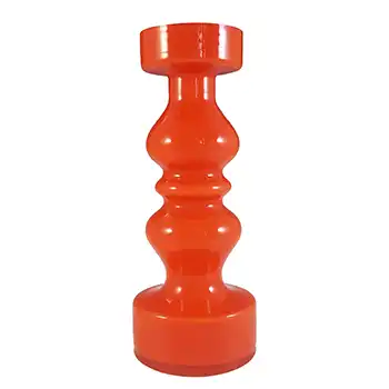 (image for) Hirschberg German Red Hooped Vintage Cased Glass Vase