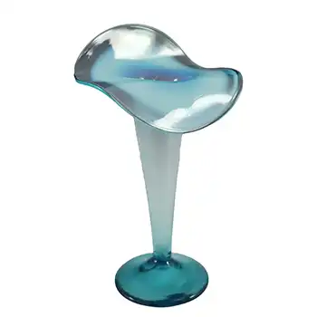 (image for) Victorian Blue & Opalescent White Glass Jack-in-the-Pulpit Vase