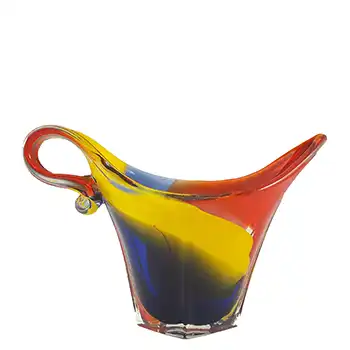 (image for) Iwatsu Japanese Multicoloured Cased Glass Retro Jug / Vase