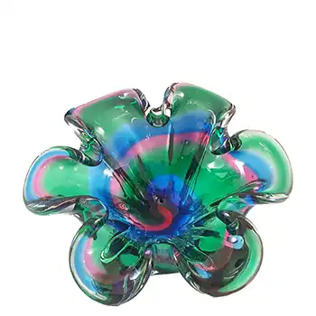 (image for) Iwatsu Japanese Multicoloured Cased Glass Retro Bowl