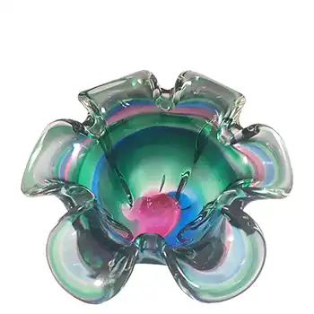 (image for) Iwatsu Japanese Multicoloured Cased Glass Vintage Bowl