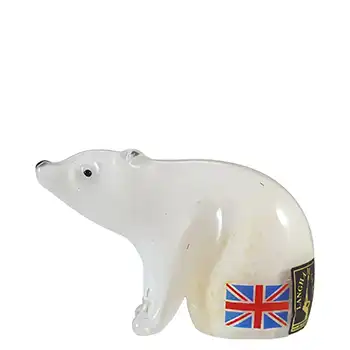 (image for) SIGNED & LABELLED Langham White Glass Polar Bear Sculpture