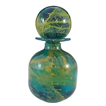 (image for) Mdina 'Blue Summer' Maltese Glass Decorative Bottle - Signed