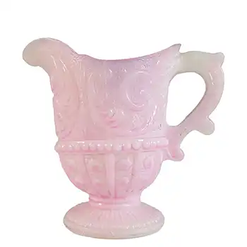 (image for) Portieux #3891 French Victorian Pink Milk Glass 'Louis XV' Creamer / Jug