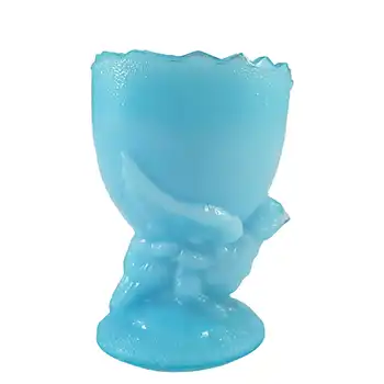 (image for) French Victorian Vintage Blue Milk Glass 'Hen' Egg Cup