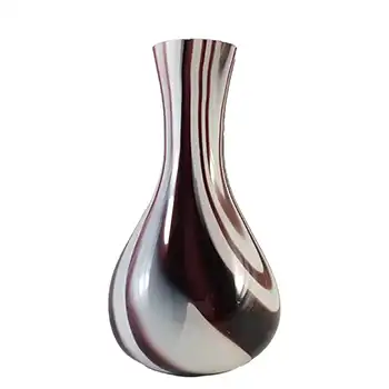 (image for) Carlo Moretti Marbled Purple & White Murano Glass Vase