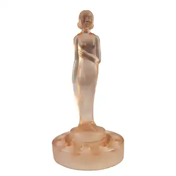 (image for) Müller & Co Art Deco Frosted Pink Glass Nude Lady Figurine