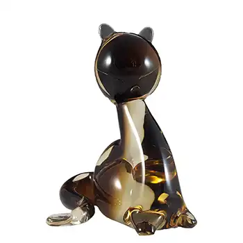 (image for) V. Nason & Co Large Murano Brown Glass Cat Sculpture