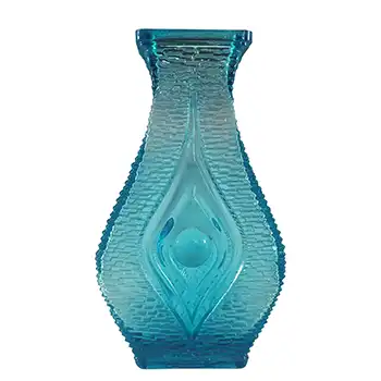 (image for) Oberglas Vintage Austrian Blue Glass Textured 'Eye' Vase