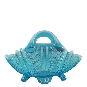 (image for) Davidson Blue Pearline Glass 'Richelieu' Basket Bowl