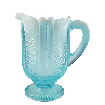 (image for) Davidson Blue Pearline Opalescent Glass 'Richelieu' Jug / Creamer