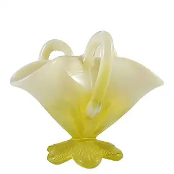 (image for) Davidson Pearline Uranium Yellow Glass 'Lady Caroline' Bowl