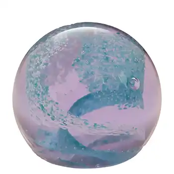 (image for) MARKED Caithness Blue & Lilac Glass "Pastel" Paperweight