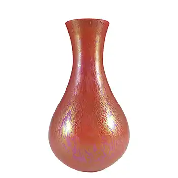 (image for) Marked Royal Brierley Large Iridescent Pink Glass 'Studio' Vase