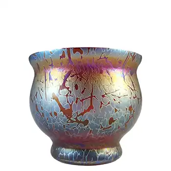 (image for) LABELLED Royal Brierley Iridescent Pink Glass 'Studio' Vase
