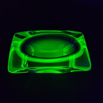 (image for) Arte Nuova Murano Blue & Uranium Yellow Sommerso Glass Bowl
