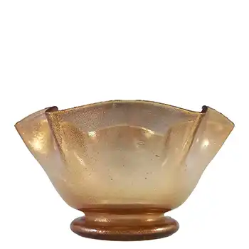 (image for) Salviati Murano Copper Aventurine Vintage Glass Finger Bowl