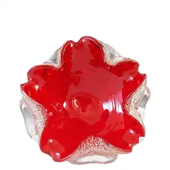 (image for) Murano Italian Red Glass & Silver Leaf Bowl / Ashtray