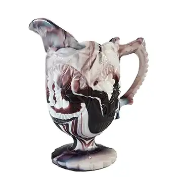 (image for) Davidson Victorian 1890's Malachite / Slag Glass Creamer Jug #121
