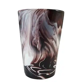 (image for) Davidson Victorian Malachite / Slag Glass Tumbler - Marked
