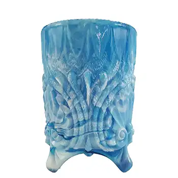 (image for) MARKED Davidson Victorian Blue Malachite / Slag Glass Vase