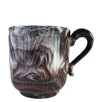(image for) Sowerby #1400 Victorian Purple Malachite / Slag Glass Cup