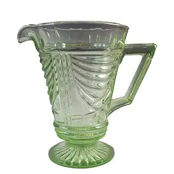(image for) Sowerby #2550 Art Deco Vintage Green Glass Water Jug