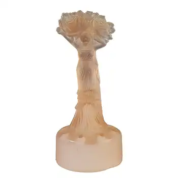 (image for) Sowerby Art Deco Frosted Pink Glass Lady & Roses Figurine